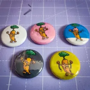 ANGRY CARROTS BUTTONS